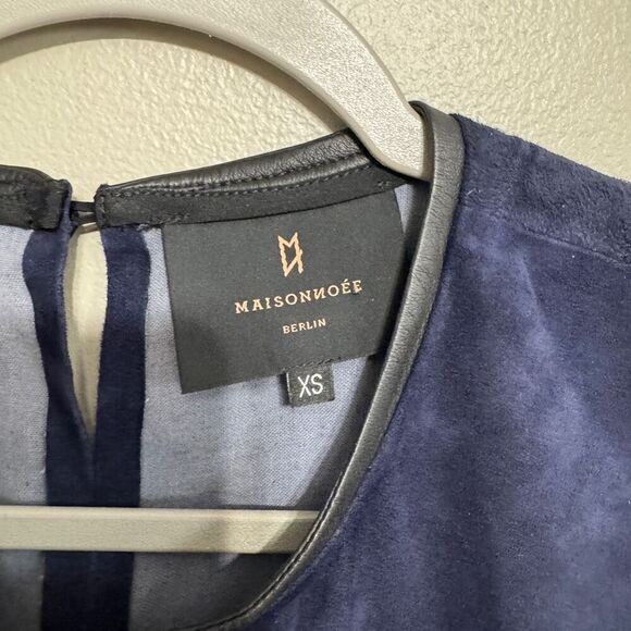 Maisonnoee navy and black suede leather tank top size XS - Picture 4 of 5
